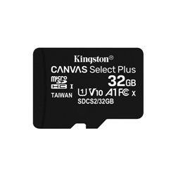 KINGSTON MICRO SDHC 32GB CANVAS SELECT 80R CL10 UHS-I CON ADATTATORE SD