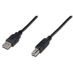 ASSMANN Electronic USB Anschlusskabel, Typ A - B St/St, 3.0m, USB 2.0 geeignet, sw AK300102030S