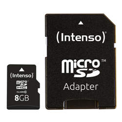 Intenso 8GB MicroSDHC Speicherkarte Klasse 10 3413460