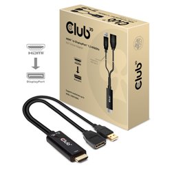 CLUB3D HDMI 2.0 TO DISPLAYPORT 1.2 4K60HZ HDR M/F ACTIVE ADAPTER Black CAC-1331