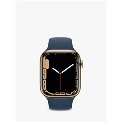 APPLE SMARTWATCH WATCH SERIES 7 GPS + CELLULAR, 45MM GOLD STAINLESS STEEL WITH ABYSS BLUE SPORT BAND