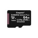 KINGSTON MICRO SDHC 64GB CANVAS SELECT 80R CL10 UHS-I CON ADATTATORE SD SDCS2/64GB