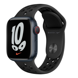 APPLE WATCH NIKE SERIES 7 GPS 41MM MIDNIGHT ALUMINIUM CASE WITH ANTHRACITE/BLACK NIKE SPORT BAND - R