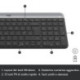 Logitech Slim Wireless Keyboard and Mouse Combo MK470 teclado USB QWERTY Italiano Grafite 920-009196