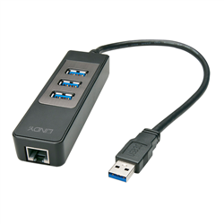 Lindy 43176 hub de interface USB 3.2 Gen 1 (3.1 Gen 1) Type-A 5000 Mbit/s Preto 43176-A