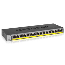 NETGEAR GS116PP Non gestito Gigabit Ethernet (10/100/1000) Supporto Power over Ethernet (PoE) Nero GS116PP-100EUS