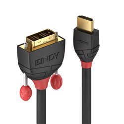 Lindy 0,5m HDMI to DVI Cable, Black Line 36270
