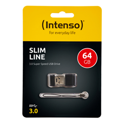 Intenso Slim Line unidade de memória USB 64 GB USB Type-A 3.2 Gen 1 (3.1 Gen 1) Preto 3532490