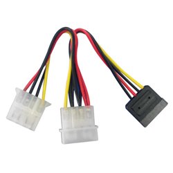 Lindy SATA/5.25 Power Adapter Splitter Cable, 0.15m Multicolore 0,15 m 33289