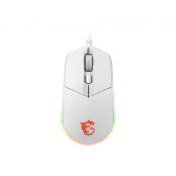 MSI CLUTCH GM11 WHITE Gaming Mouse '2-Zone RGB, upto 5000 DPI, 6 Programmable button, Symmetrical design, OMRON S12-0401950-CLA