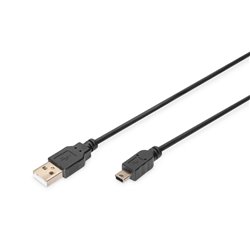 DIGITUS CAVO USB 2.0, A/MINI B, M/M, NERO, 1,80MT