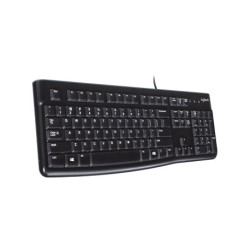 Logitech K120 Tastiera con Cavo per Windows, USB Plug-and-Play, Dimensioni Standard, Resistente agli Schizzi, Barra 920-002492