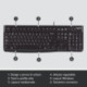Logitech K120 Corded Keyboard clavier USB QWERTY Italien Noir 920-002492