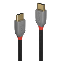Lindy 36872 cable USB 2 m USB 2.0 USB C Negro, Gris