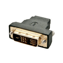 Lindy 41228 adaptador para cabos HDMI-A FM DVI-D M Preto
