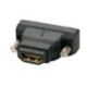 Lindy 41228 cambiador de género para cable HDMI-A FM DVI-D M Negro