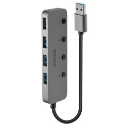 Lindy 43309 Schnittstellen-Hub USB 3.2 Gen 1 3.1 Gen 1 Type-A 5 Mbit/s Grau