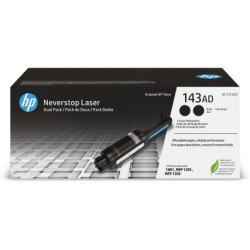 HP Kit de recharge de toner noir Neverstop authentique 143AD double pack W1143AD