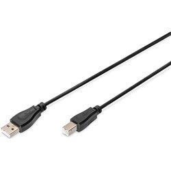 DIGITUS CAVO USB 2.0, A/B, M/M, NERO, 3MT