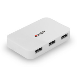 Lindy 43143 hub de interfaz USB 3.2 Gen 1 3.1 Gen 1 Type-A 5000 Mbit/s Blanco
