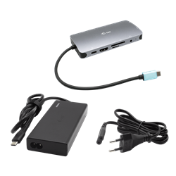 I-TEC DOCKING STATION USB-C METAL NANO DOCK HDMI/VGA + LAN + POWER DELIVERY 100 W + CHARGER 77W (BUN