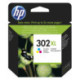 HP Tinteiro original 302XL Tricolor de elevado rendimento F6U67AE