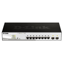 D-Link DGS-1210-08P network switch Managed L2 Gigabit Ethernet 10/100/1000 Power over Ethernet PoE Black