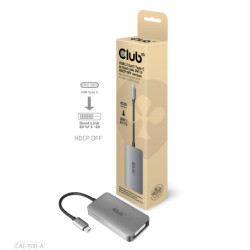 CLUB3D CAC-1510-A adaptador de cabo de vídeo 0,25 m USB Type-C DVI Cinzento
