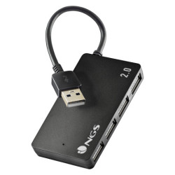 NGS IHUB4 TINY USB 2.0 480 Mbit/s Black IHUB4TINY