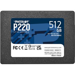 PATRIOT SSD INTERNO P220 512GB SATA3 2,5" Read/Write 500/500 Mbps