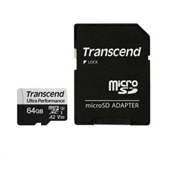 TRANSCEND MEMORY CARD 64GB microSD w/ adapter UHS-I U3 A2 Ultra Performance