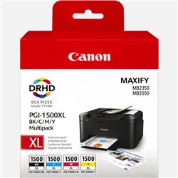 Canon Multipack de cartouches d'encre noire/cyan/magenta/jaune haut rendement PGI-1500XL 9182B004
