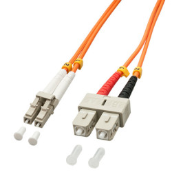 Lindy LC/SC 2m cable de fibra optica OM2 Multicolor, Naranja 46991