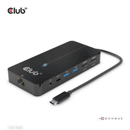 CLUB3D CSV-1595 hub de interfaz USB 3.2 Gen 1 3.1 Gen 1 Type-C 5000 Mbit/s Negro