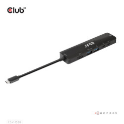 CLUB3D CSV-1596 hub di interfaccia USB 3.2 Gen 1 3.1 Gen 1 Type-C 5000 Mbit/s Nero