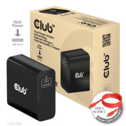 CLUB3D Travel Charger 140 Watt GaN technology, Single port USB Type-C, Power DeliveryPD 3.1 Support CAC-1914EU