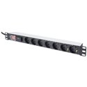 Digitus aluminum outlet strip with switch, 7 safety outlets, 2 m supply with surge protection DN95407