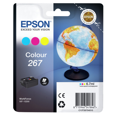 Epson Globe Monobloc 267encre DURABrite Ultra 3 couleurs C13T26704010