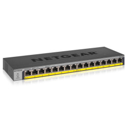 NETGEAR GS116LP Unmanaged Gigabit Ethernet 10/100/1000 Power over Ethernet PoE Schwarz GS116LP-100EUS