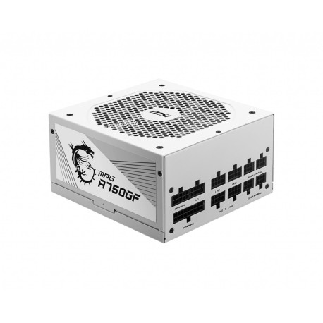 MSI MPG A750GF WHITE UK PSU '750W, 80 Plus Gold certified, Fully Modular, 100% Japanese Capacitor, Flat Cables, ATX Power Su...