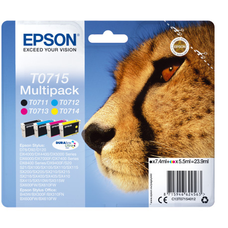 Epson Multipack 4 Farben T0715, DURABrite Ultra Ink C13T07154012