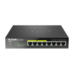 D-Link DGS-1008P Netzwerk-Switch Unmanaged Gigabit Ethernet 10/100/1000 Power over Ethernet PoE Schwarz