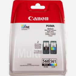 Canon PG-560 / CL-561 cartouche d'encre 2 pièces Original Rendement standard Noir, Cyan, Magenta, Jaune 3713C005