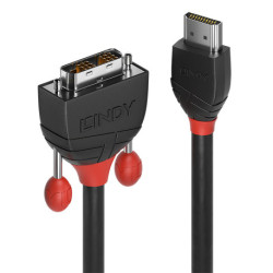 Lindy 36272 adaptador de cable de vídeo 2 m HDMI tipo A Estándar DVI-D Negro
