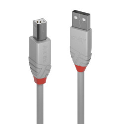 Lindy 2m USB 2.0 Type A to B Cable, Anthra Line, Grey 36683
