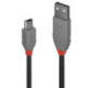 Lindy 36722 cable USB 1 m USB 2.0 USB A Mini-USB B Negro, Gris