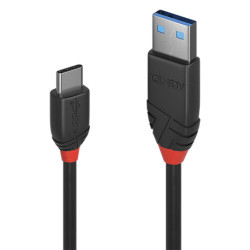Lindy 1m USB 3.2 Type A to C Cable, 10Gbps, Black Line 36916