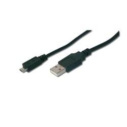 DIGITUS CAVO USB 2.0, A/MICRO B, M/M, NERO, 1MT AK112001