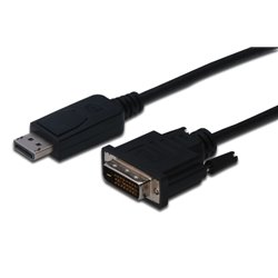 ASSMANN Electronic DisplayPort Adapterkabel, DP - DVI (24+1) St/St, 1.0m, m/Verriegelung, DP 1.1a kompatibel, CE, AK340301010S