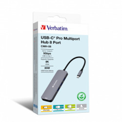 Verbatim CMH-08 USB Type-C 5000 Mbit/s Prateado 32151